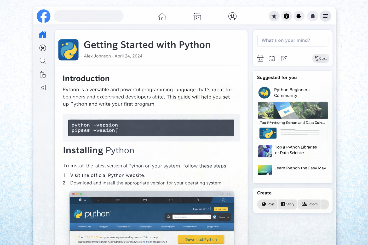 Example of a technical article hosted on a third-party platform